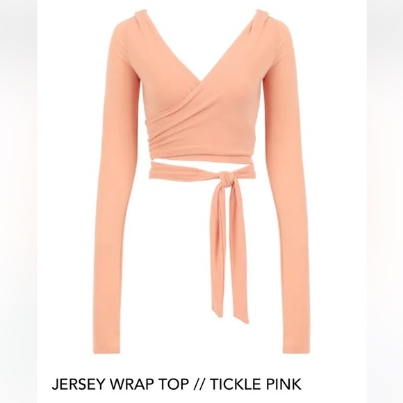 Nwt SOLDOUT Laina Rauma size Medium Superfine Jersey Wrap top Pink Dance Class - Picture 1 of 10